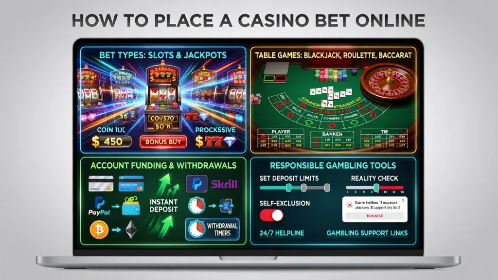 How to Place a Casino Bet Online: Bet Types Explained, Account Funding, and Responsible Gambling Tips
